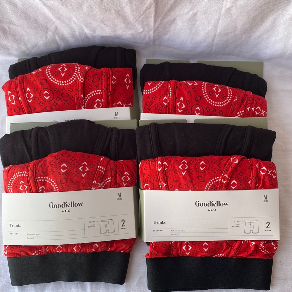 4 Packs Men’s Trunk Underwear Goodfellow Trunks Size M